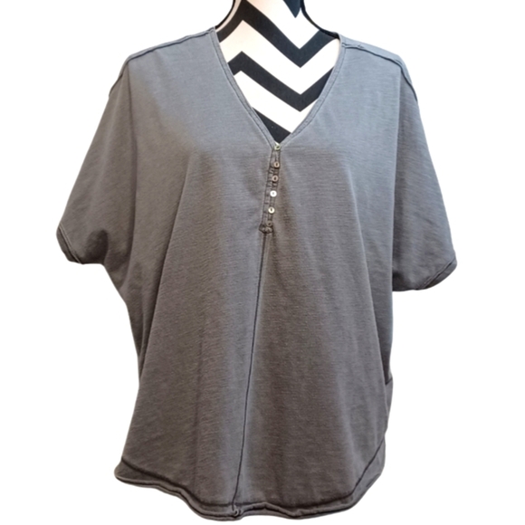 neuflora Tops - Neuflora Cotton Nuetral Minimalist Lagenlook Boho Tunic Top